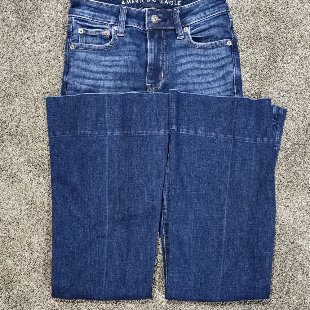 0 American Eagle Outfitters Womens Dark Blue Bootcut Jeans